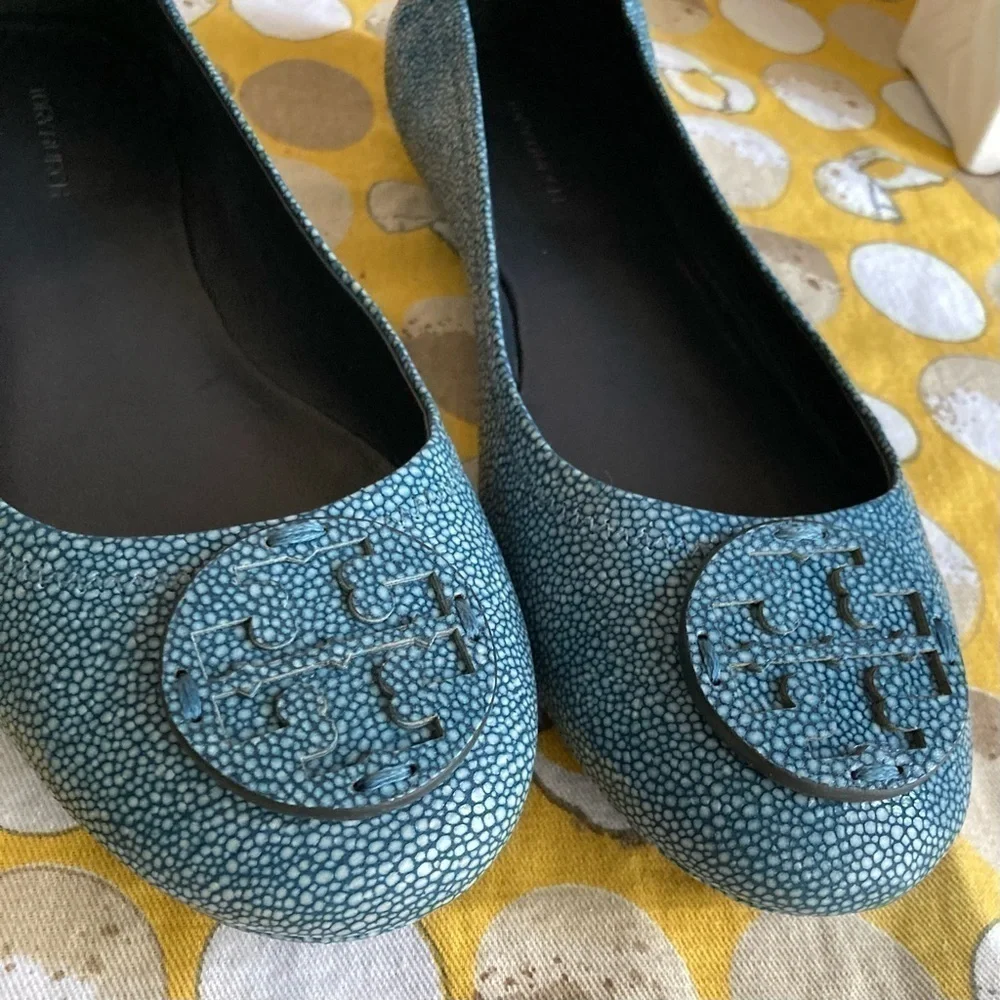 Tory Burch Minnie travel Razza print flats size 8M